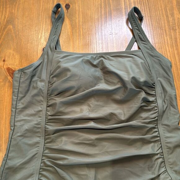 NWOT Womens Vintage Ruched Padded Tummy Control One Piece Swimsuits Swimdress XL - Picture 8 of 14